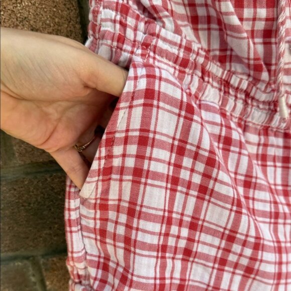 Abercrombie & Fitch Red Plaid Romper With Pockets Size S - Picture 5 of 10